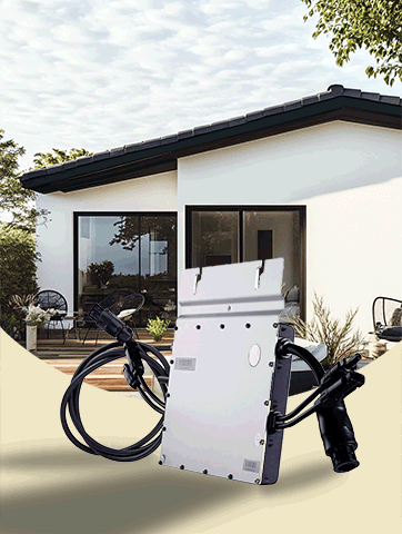 Micro-onduleur performant pour kit solaire Plug & Play devant une maison moderne en Belgique