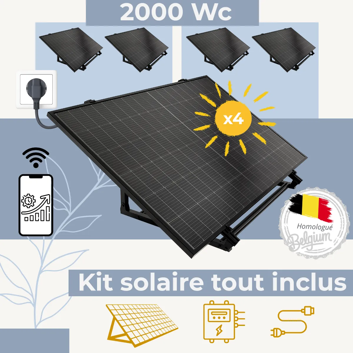 Kit solaire Plug and Play 2000 Wc