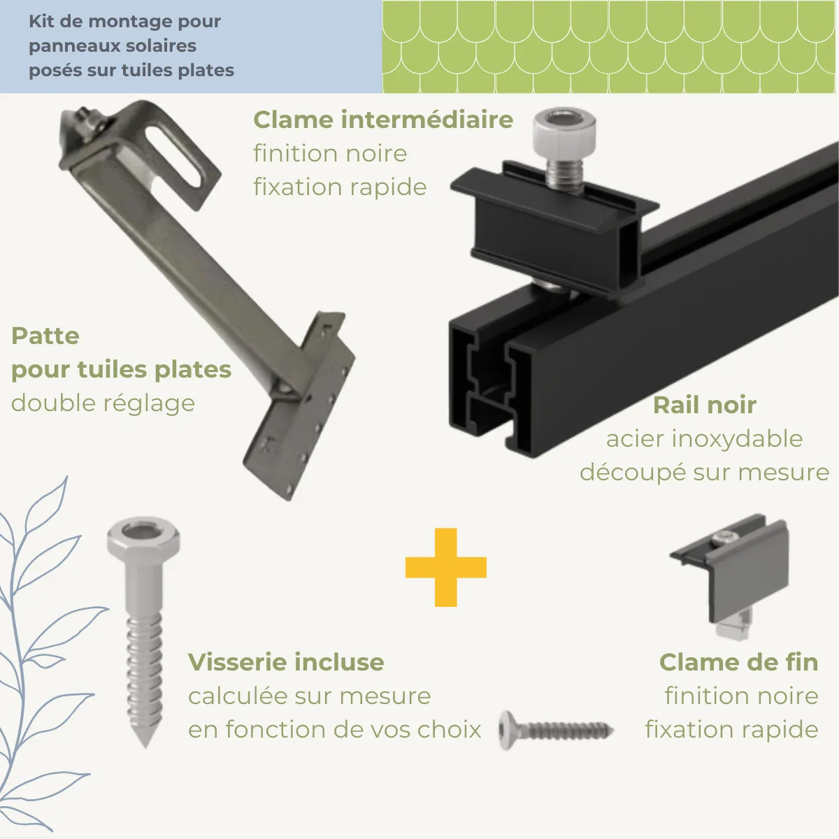 Kit de pose tuile plate pour toiture inclinée - Image 2