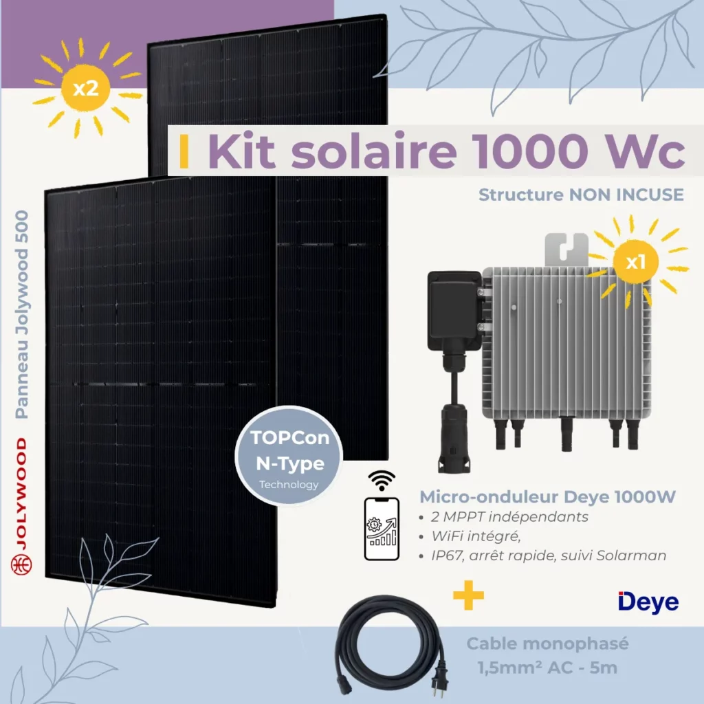 Kit solaire Plug and Play 1000 Wc