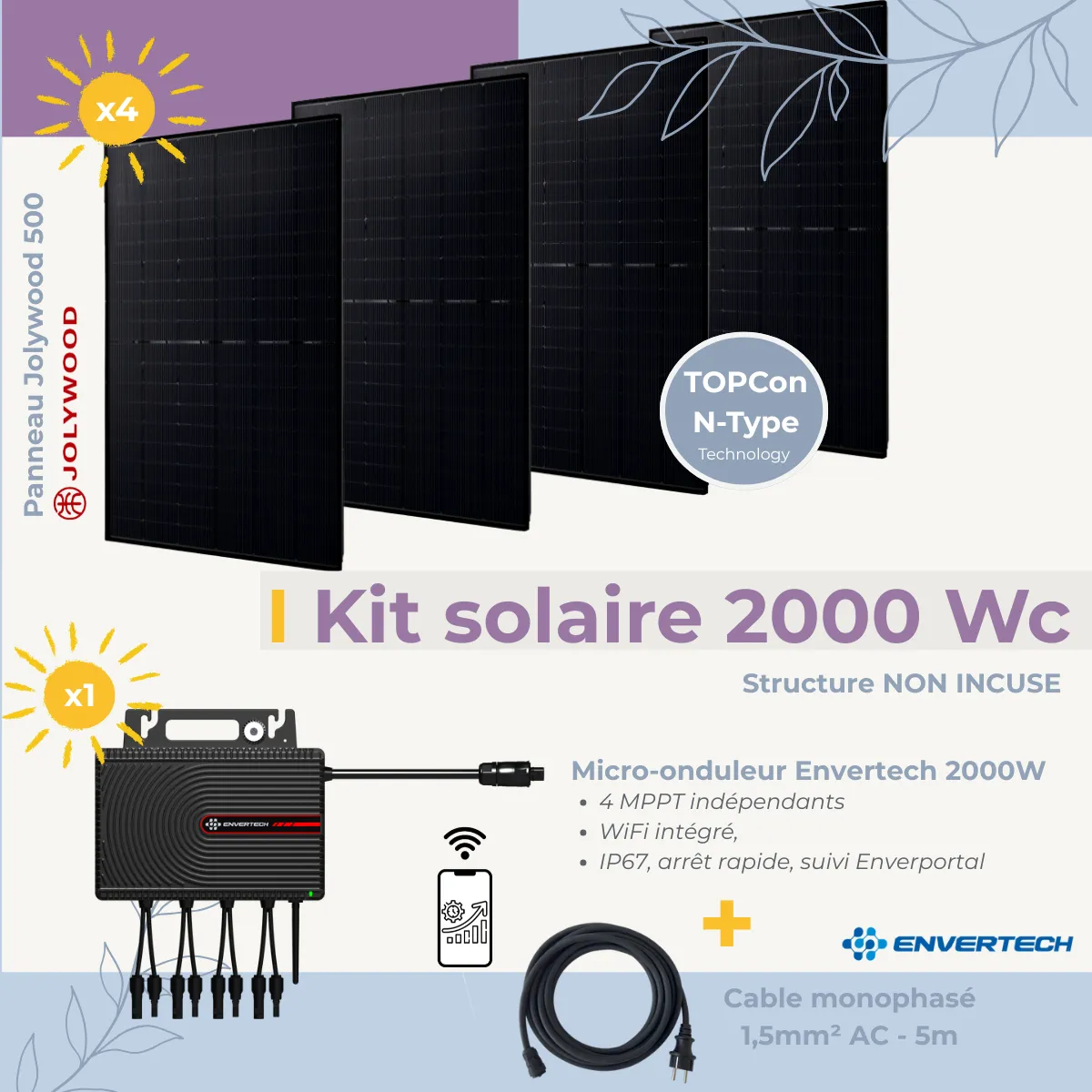 Kit solaire Plug and Play 2000 Wc