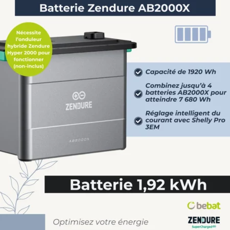 Batterie Zendure AB2000X - 1,92 kWh - Cotisation Bebat comprise