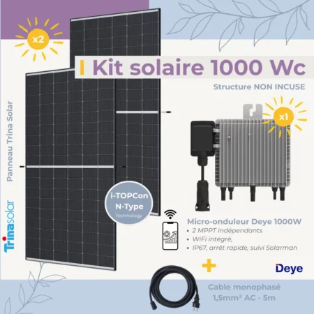 Kit solaire Plug and Play 1000 Wc sans structure
