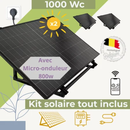 Kit solaire Plug and Play 1000 Wc avec onduleur 800W