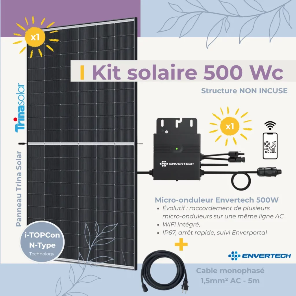 kit solaire 500 Wc sans structure