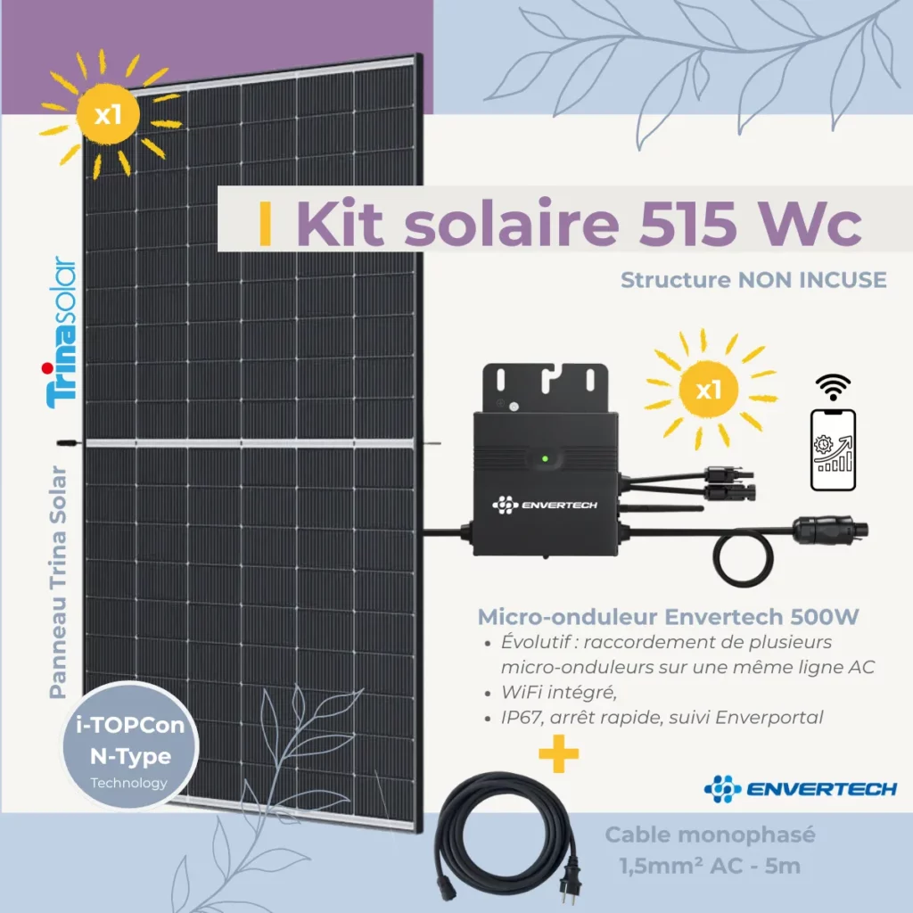 Kit solaire 515Wc sans structure