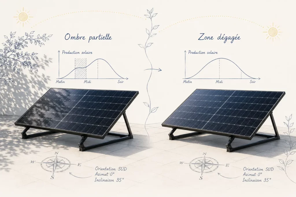 Impact de l’ombrage sur la production d’un panneau solaire