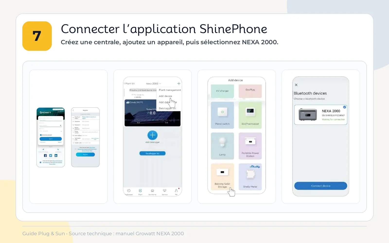 Connexion de la Growatt NEXA 2000 à l’application ShinePhone