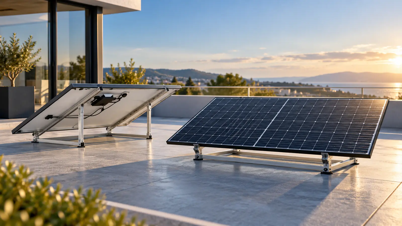 Montage support panneau solaire sur toiture plate avec structure en aluminium