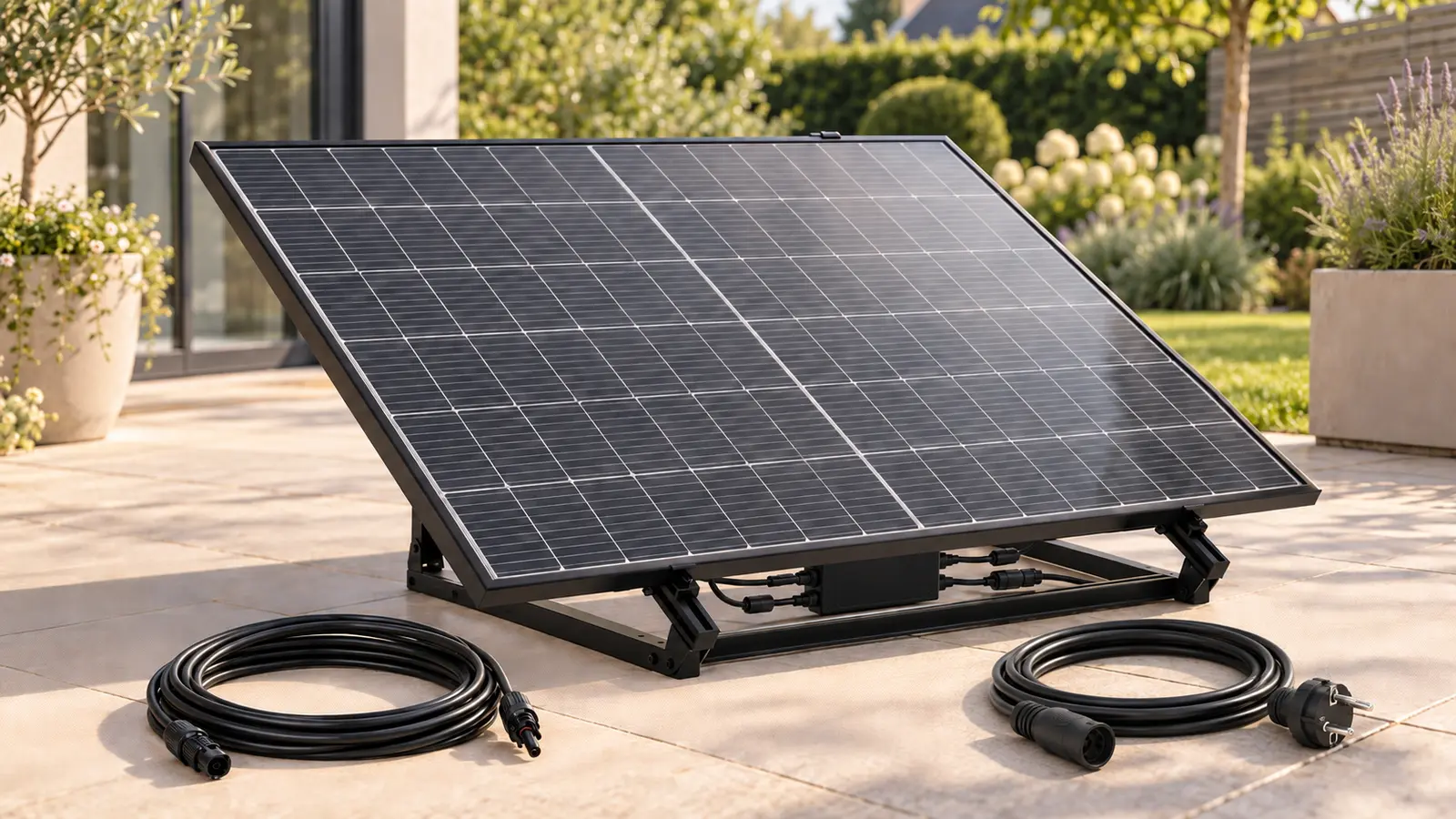 Rallonge câble panneau solaire avec panneau Trina, support K-Seng et câbles DC et AC