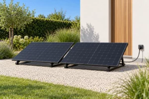 Prise pour kit solaire Plug & Play avec deux panneaux Trina sur structures K-Seng