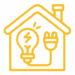 Icone branchement direct sur prise jaune Icone branchement direct sur prise jaune
